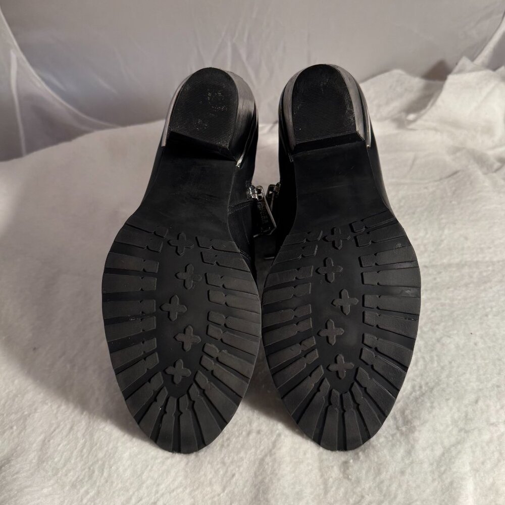 Aimee Kestenberg Black Leather Lace-up Ankle Boots - 8.0 - Zipper Closure - Picture 10 of 10